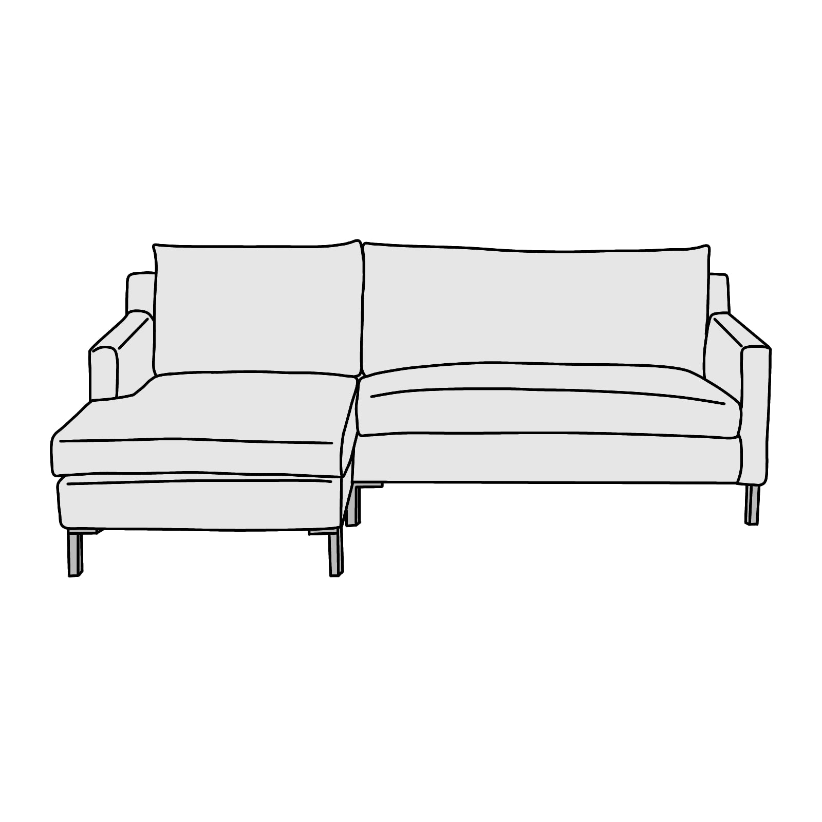 eilersen（アイラーセン）STREAMLINE COUCH SOFA（ストリームライン カウチソファ）右カウチ 横幅約210cm