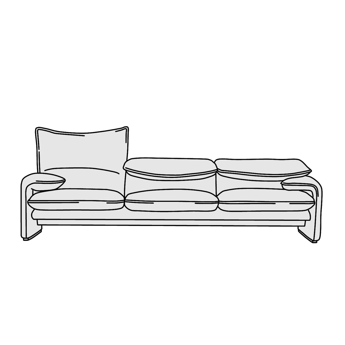 Cassina （カッシーナ） MARALUNGA（マラルンガ）ソファ 3人掛 横幅約235cm