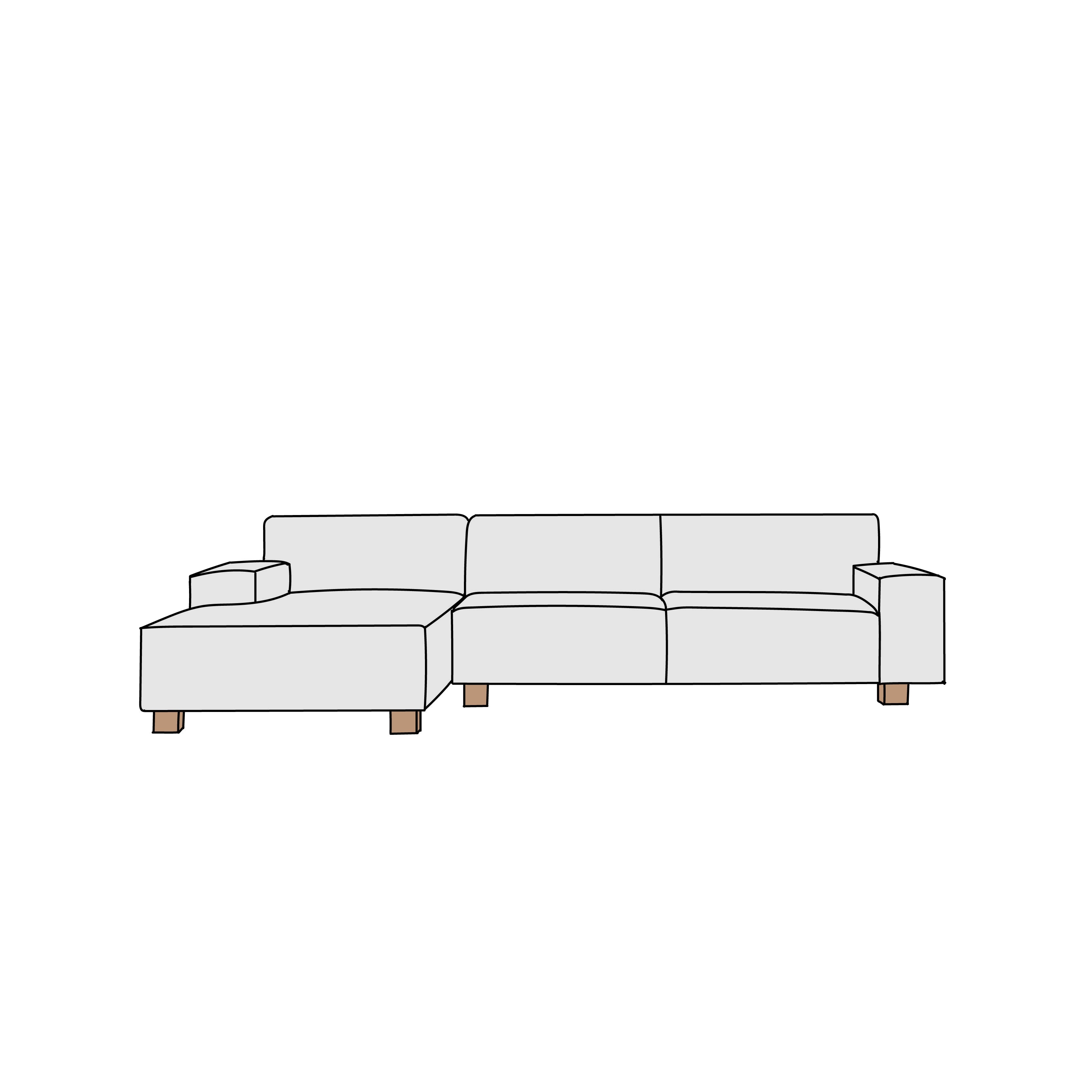 FLANNEL SOFA（フランネルソファ）BRICK（ブリック）カウチソファ（右カウチ）横幅約245㎝