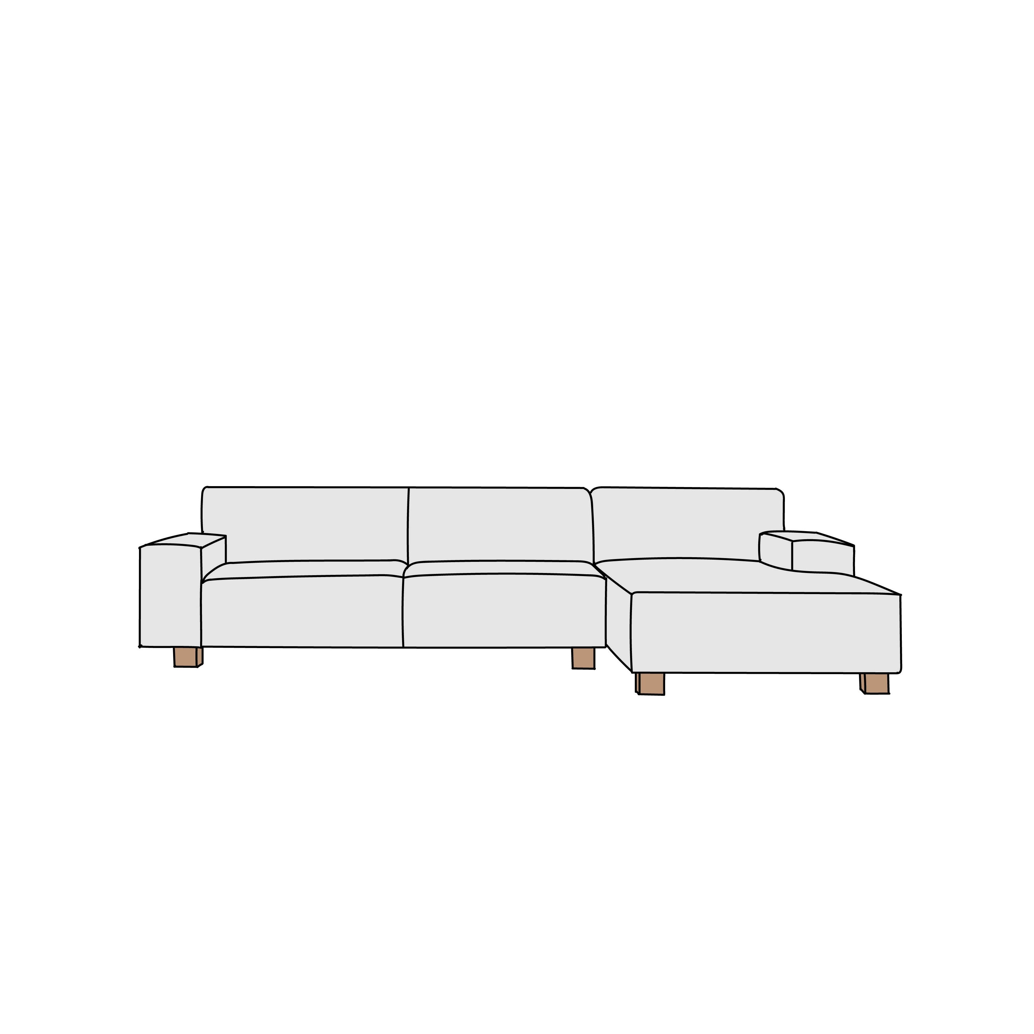 FLANNEL SOFA（フランネルソファ）BRICK（ブリック）カウチソファ（左カウチ）横幅約245㎝