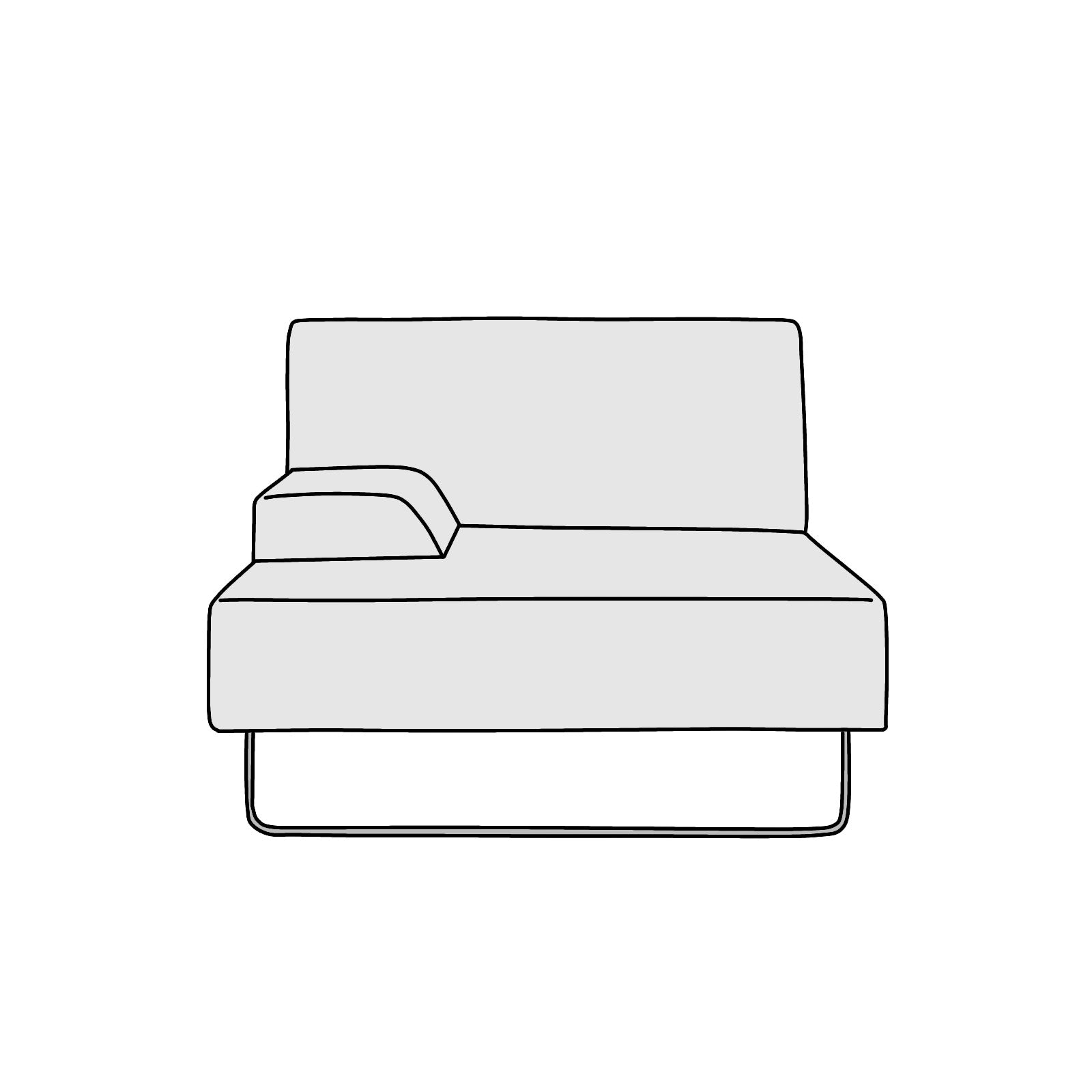 FLANNEL SOFA（フランネルソファ）SIESTA（シエスタ）1人掛けロング（RIGHT-TYPE）横幅約90cm