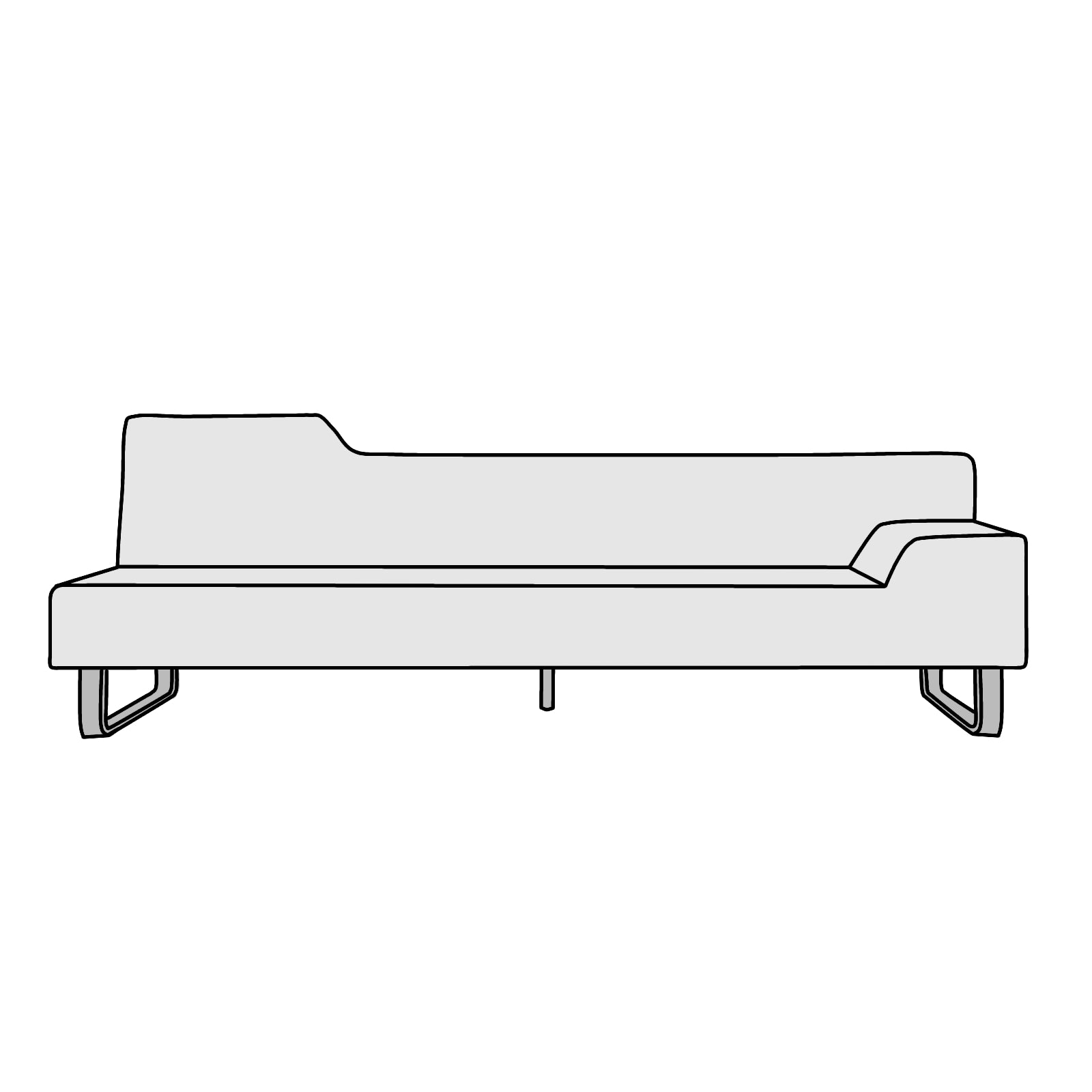 FLANNEL SOFA（フランネルソファ）SIESTA（シエスタ）3人掛（LEFT-TYPE）横幅約200cm