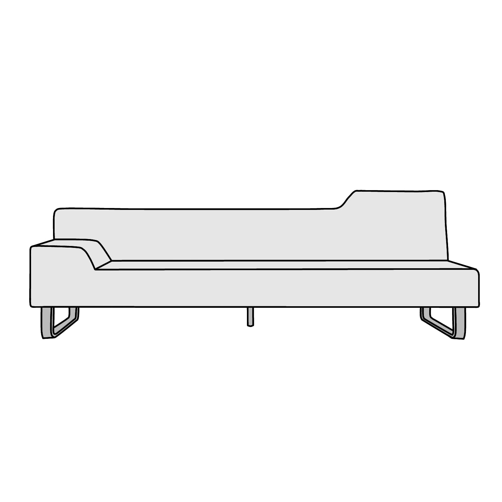 FLANNEL SOFA（フランネルソファ）SIESTA（シエスタ）3人掛（RIGHT-TYPE）横幅約200cm