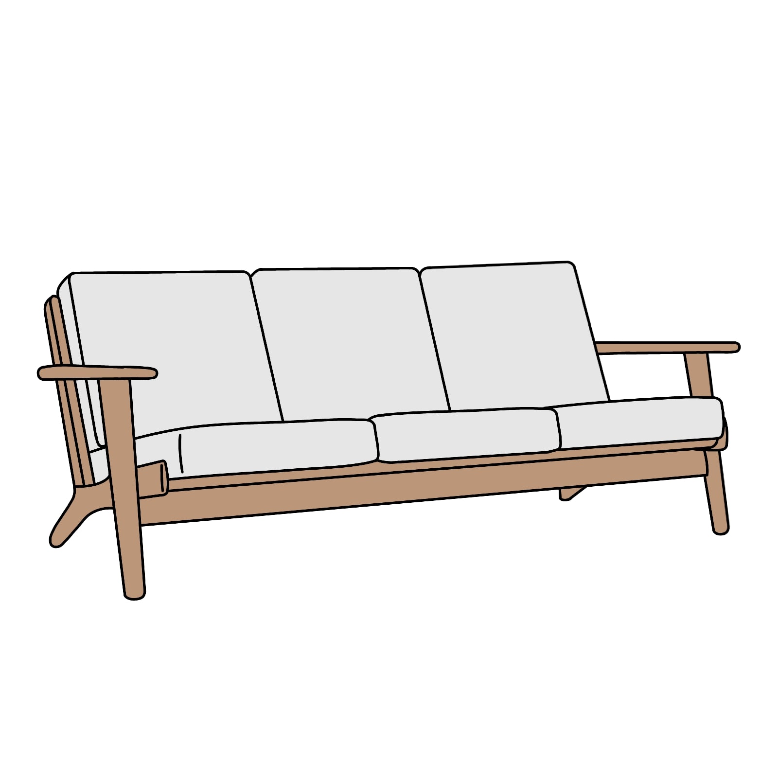 Hans J. Wegner（ハンス J. ウェグナー）GE290 3シートソファ　横幅約181cm