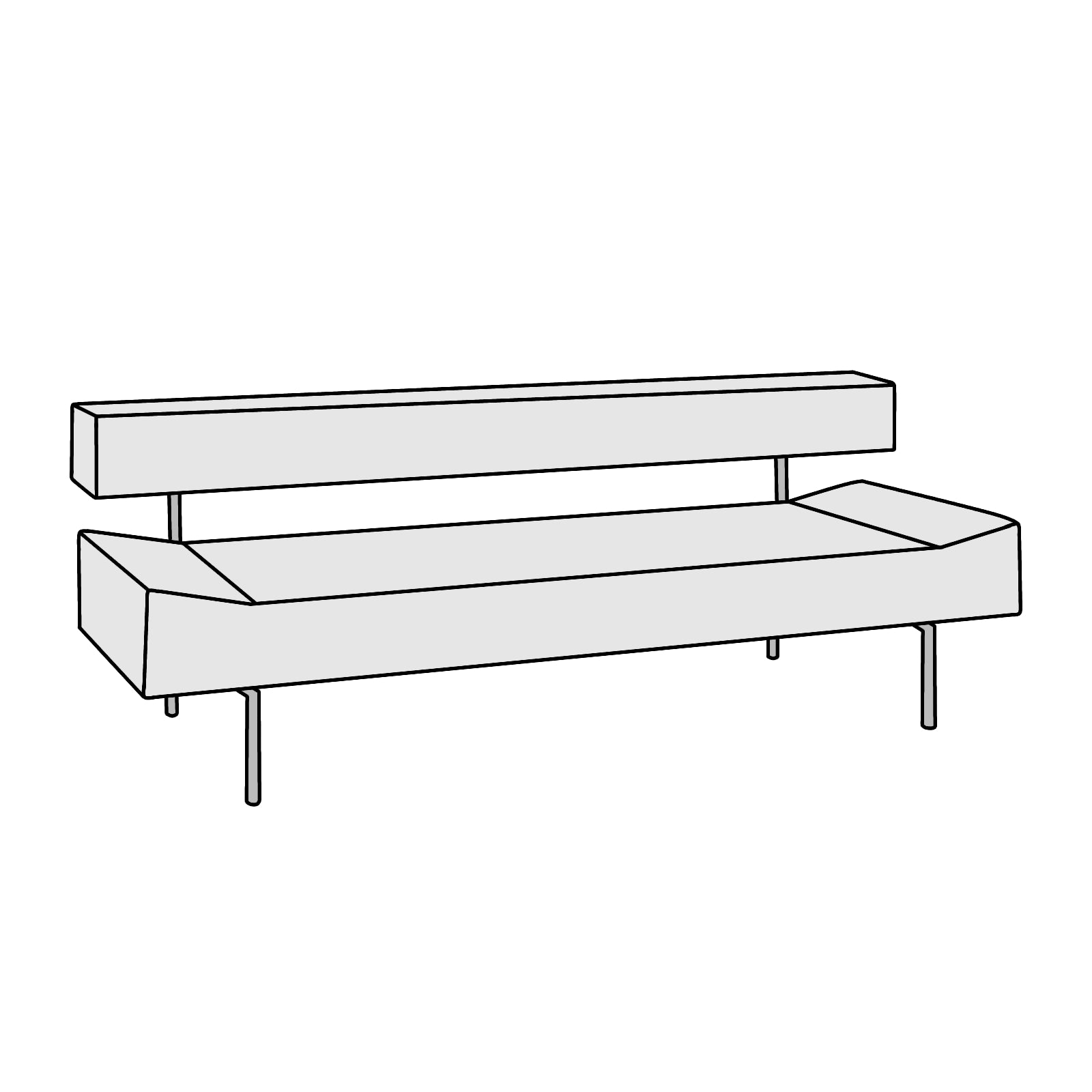 IDEE（イデー）DIVANCO SOFA Round （ディヴァンコ ソファ スクエア）横幅約180cm