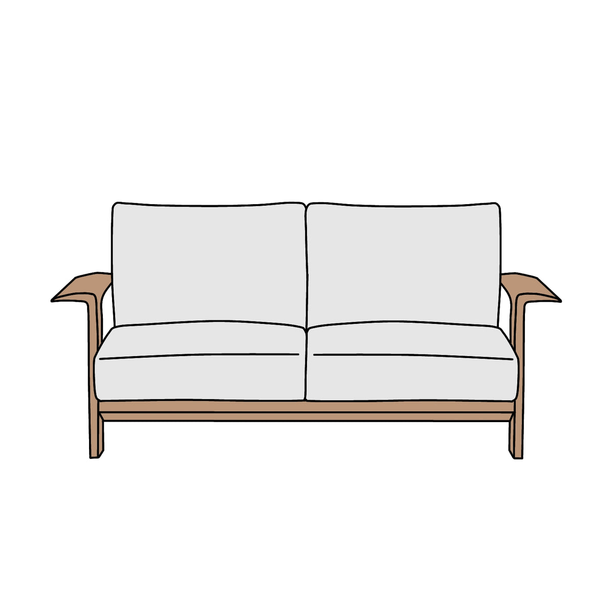 KAGURA（カグラ）無垢材 SOFA PURE（ソファ ピュア）2P 横幅約170cm