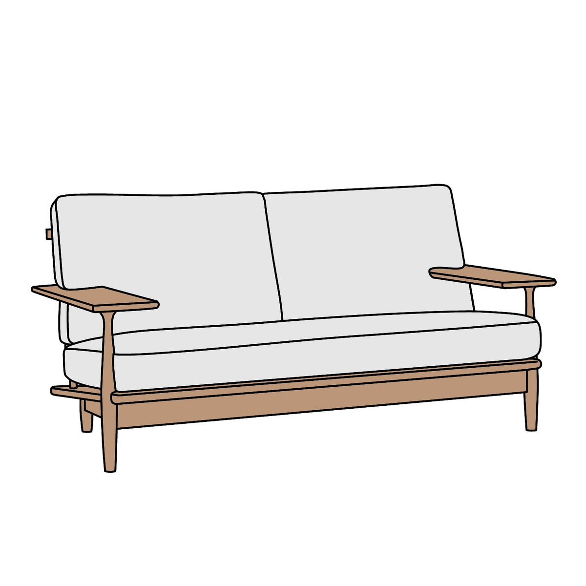 KASHIWA（柏木工）CIVIL SOFA（シビルソファ）2P 横幅約159cm