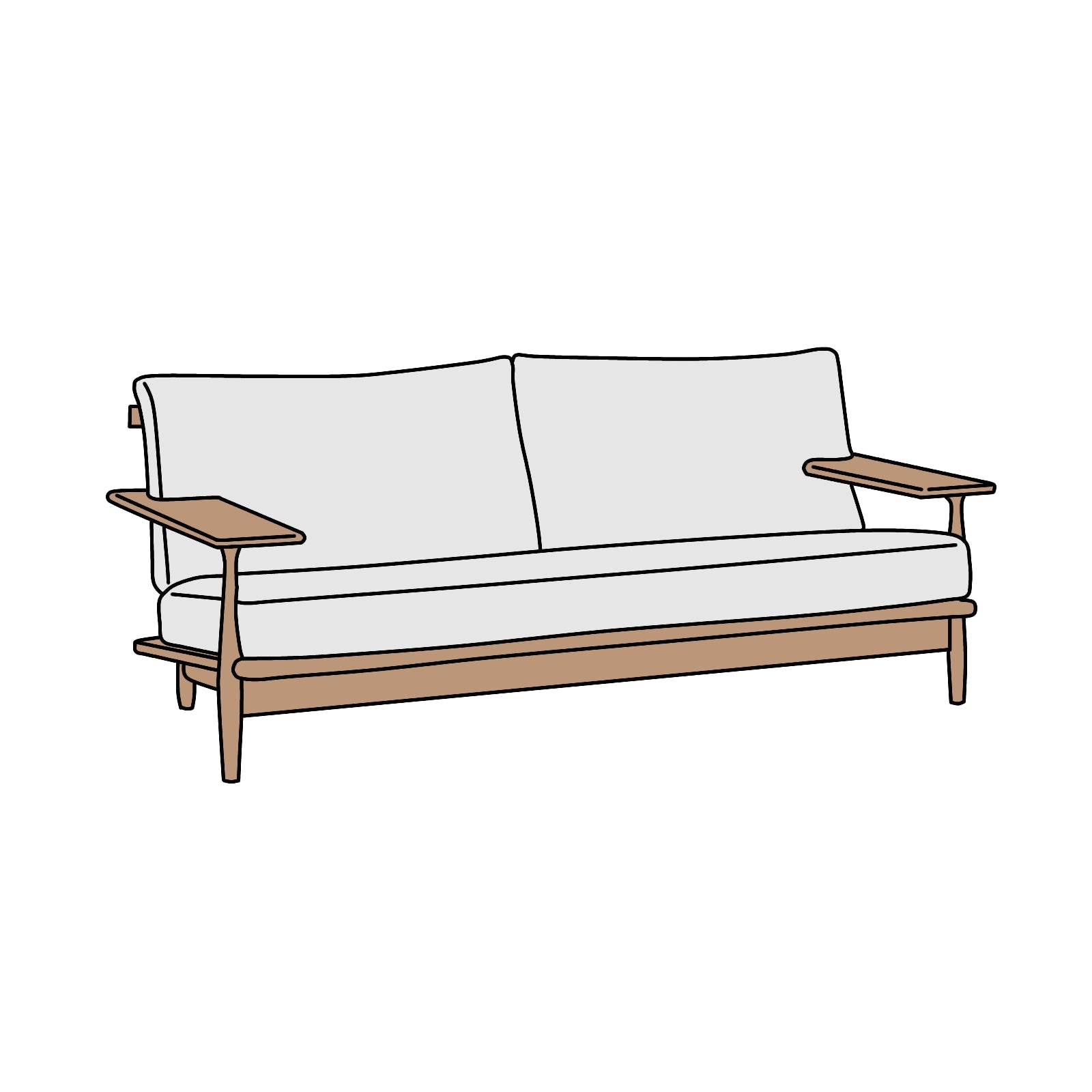 KASHIWA（柏木工）CIVIL SOFA（シビルソファ）2P　横幅約159cm