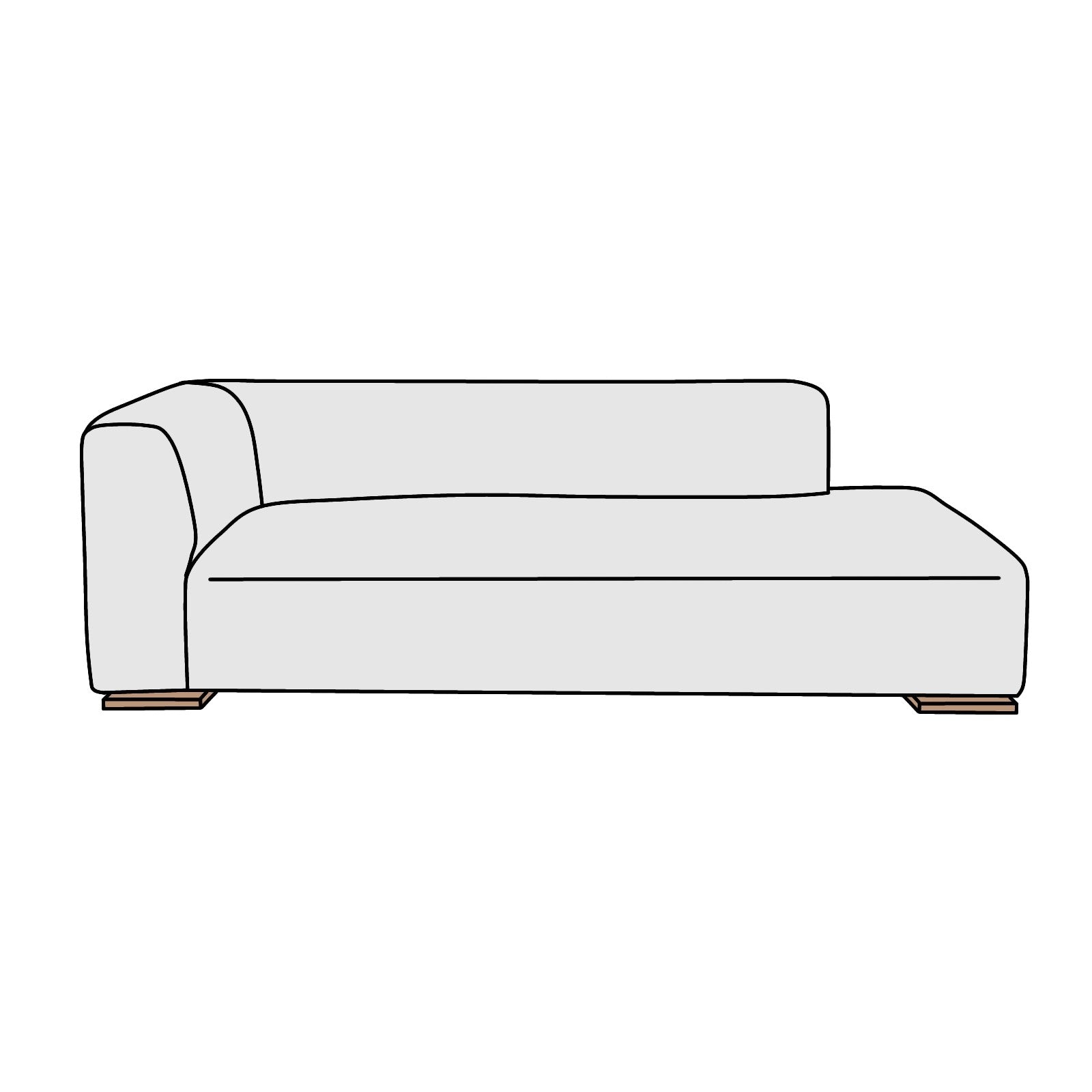 KOKOROISHI（心石工芸）PIANA（ピアーナ）左カウチ　横幅約190cm