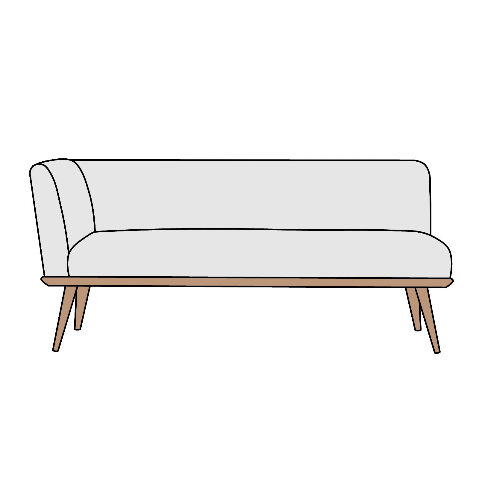 Re:CENO（リセノ）PURI（プリ）couch sofa right　カウチソファ（R）横幅約142cm