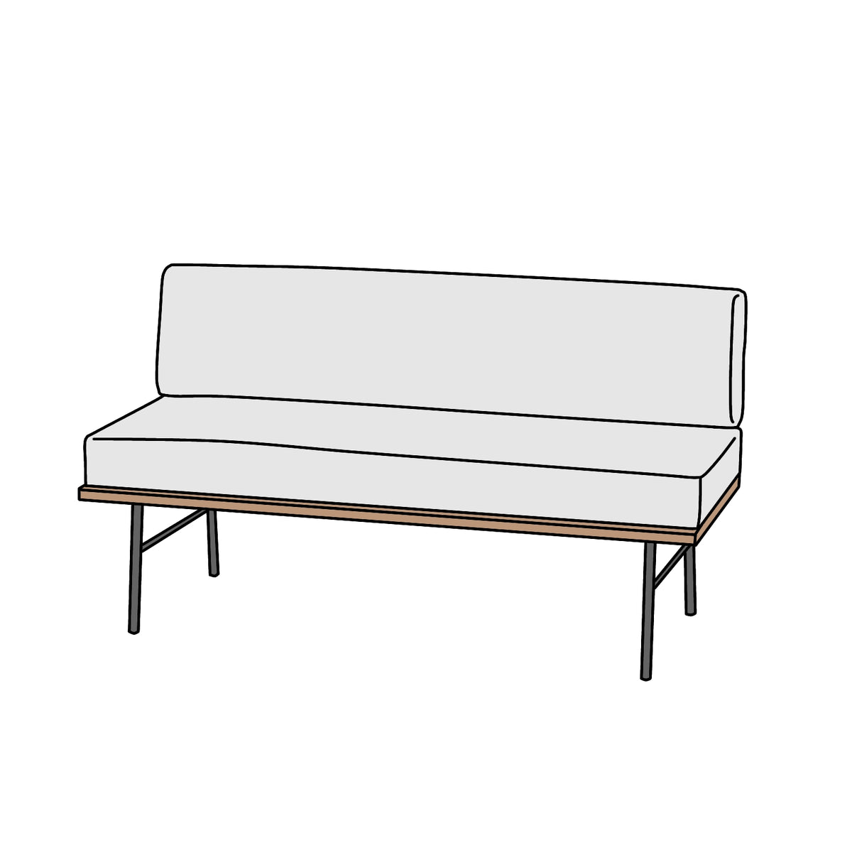 UNICO（ウニコ）FUNEAT（ファニート）ベンチバックレスト 横幅約125cm