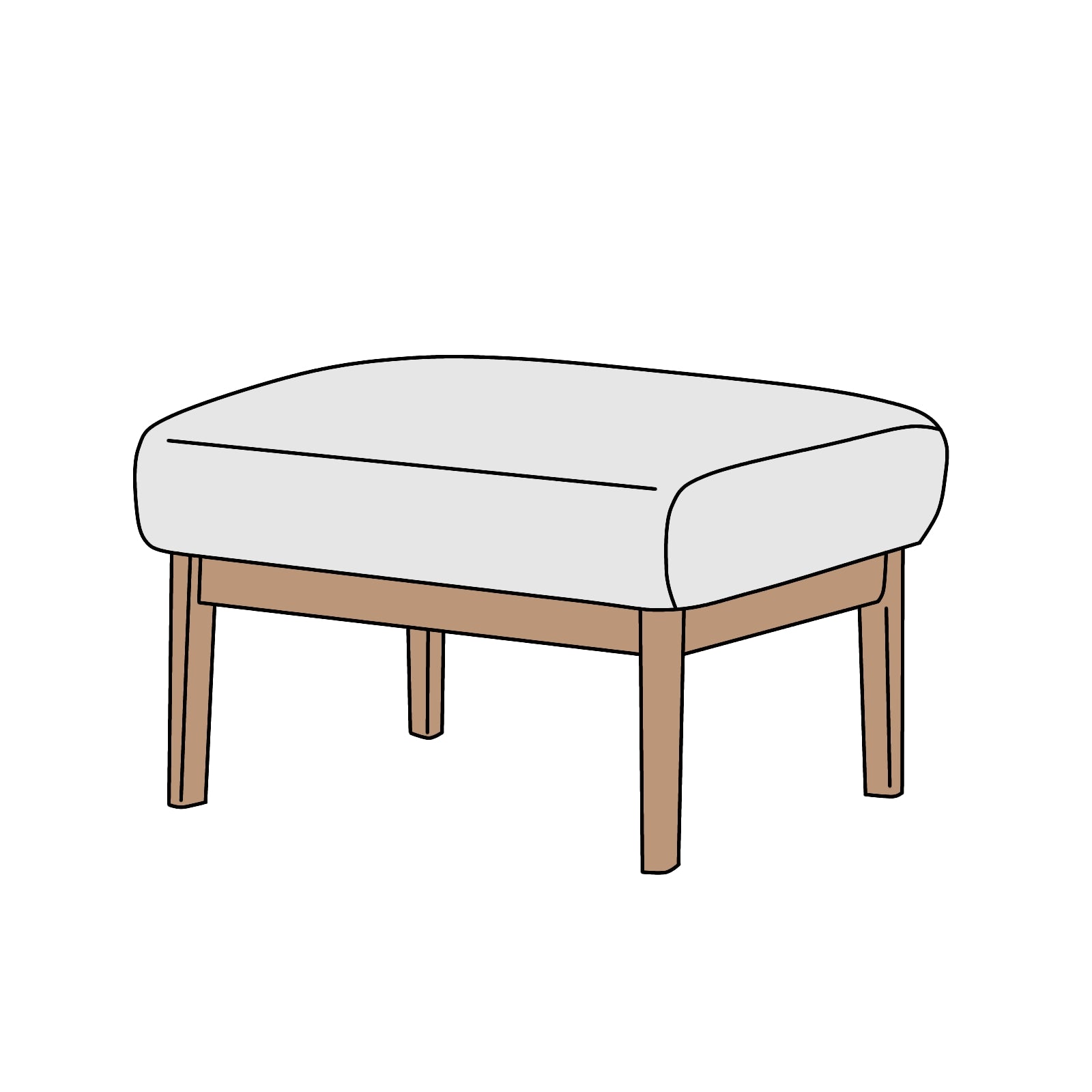 カリモク家具　WW5756　オットマン　横幅約62cm