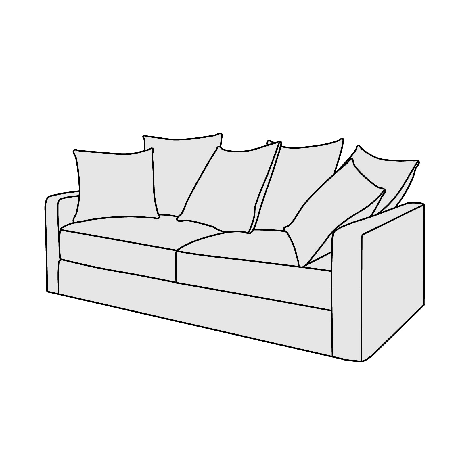 moda en casa（モーダ・エン・カーサ）SLOOPY sofa（スルーピー ソファ） 3シーター　横幅約203cm